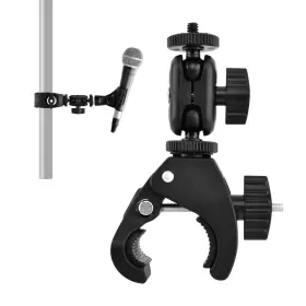 22414134 LOYANGER Mic Crab Clamp Microphone Mount Double Ball