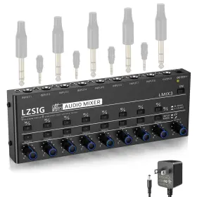 8-CHANNEL LZSIG Audio Mixer Stereo Line Mixing Ultra Noise