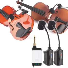 Q2-VT-5 MAMKOES Double Microphone Violin Wireless Uhf Up