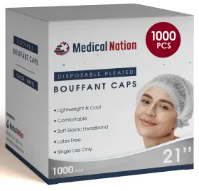 Mn-bcp MEDICAL NATION Hair Net Disposable Pleated Bouffant
