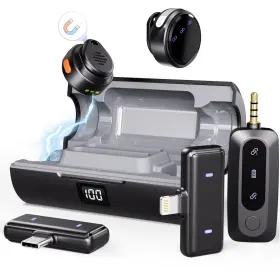 MP-BMC1M-BK MOMAN Wireless Lavalier Microphone Iphone Android