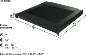 EX-6301B PENN ELCOM Rack Mountable Vented Laptop Tablet Foam #2