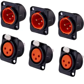 3-PIN PRIAOLKER Xlr Male Female Socket Panel Mount Chassis