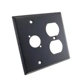 DPU-1DUP1X-BK PROCRAFT Steel Gang Wall Plate Ac Duplex Xlr