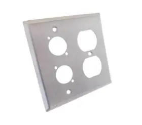 DPU-1DUP2X-SS PROCRAFT Steel Gang Wall Plate Ac Duplex Xlr