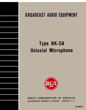 BK-5A RCA Uniaxial Microphone User Manual Remastered Mic Mike