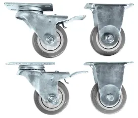613815724551 ROCKVILLE Locking Swivel Steel Caster Wheels Pa