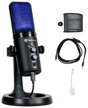 819216028858 ROCKVILLE Stream Pro Dual Usb Microphone Cardioi