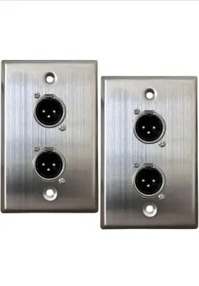 SA-PLATE12-2PACK SEISMIC AUDIO Xlr Wall Plate Steel Dual Port