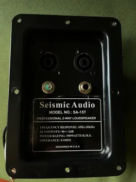 SA-15T SEISMIC AUDIO Jack Plate Crossover Loudspeaker