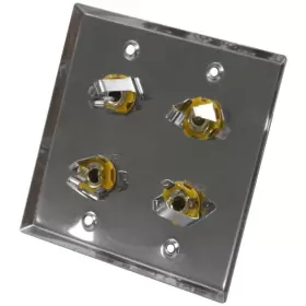 SA-PLATE24 SEISMIC AUDIO Gang Steel Wall Plate Trs Stereo Pa #2