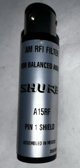 A15RF SHURE Rf Filter Xlr Passes Phantom Power
