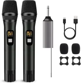 K207 VOIJUMP Wireless Microphone Handheld Uhf Dual Cordless