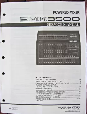 EMX3500 YAMAHA Mixer Service Manual Schematics Book