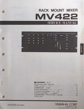 MV422 YAMAHA Rack Mixer Service Manual Schematics Booklet