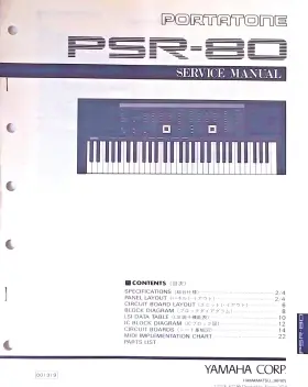 PSR80 YAMAHA Keyboard Service Manual Schematics Book