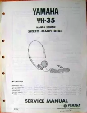 YH-35 YAMAHA Stereo Headphones Service Manual Booklet