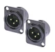 (2) Two Genuine NEUTRIK NC3MD-L-B-1 XLR "D" Series Panel Mount Male Black