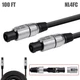 100FT NL4FC Neutrik Speakon Speaker Cable NL4 w/ 4x 12AWG Conductors Bi-Amping
