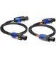 CNCESS CESS-114-3f Speaker Cable Speakon Plug Male to 3 Feet, Black & Red 