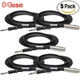 5-PACK Hosa PXF-110 XLR-F to 1/4" TS Male Unbalanced Interconnect Cable 10FT