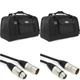 Gator GPA-TOTE10 Heavy-duty 10" Speaker Tote Bag Pair with XLR Cables