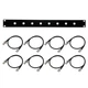 BNC Patch Pannel 8 Port Black 1U for Shure Wieless with 8 20 inch BNC Cables