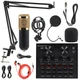 MorTime Condenser Microphone Bundle, Live Sound Card, Adjustable Boom Arm,...