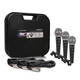 Sound Town 3-piece Handheld Dynamic Microphone Kit with Carry Case (STMICKT3)