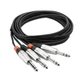 Hosa HSS-020X2 20FT Dual REAN 1/4" TRS to 1/4" Pro Balanced Interconnect Cable