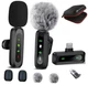 Wireless Lavalier Microphone for iPhone Android Plug-Play,2 Pack Mini 