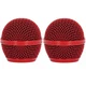 2 Pack RED Microphone Grille for Shure SM58S Cardioid Dynamic Vocal Microphone
