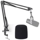SUNMON MV7 Boom Arm Mic Stand with Pop Filter, Adjustable Suspension Boom Sci...