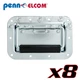 8 Penn Elcom H7159EZ Spring Flex Recessed Cabinet Handle Steel/Rubber PennBrite
