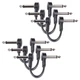 GOGHOST 4 Inch Guitar Patch Cables 6 Pack, 1/4" TS Right Angle 4 INCH, Black