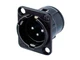 NEUTRIK NC3MD-V-B 3 Pole Male Receptacle,Vertical PCB Mount, Black Metal Housing