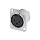 NEUTRIK NC3FD-L-1 3-PIN XLR Female D Type Panel Mount - Nickel