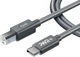 Type-C Printer MIDI Cable 10 Ft USB-C to USB B 2.0 High Speed for Macbook Pro HP