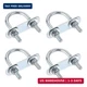 uxcell Round U-Bolts 4 Sets 1.06"(27mm) Inner Width 53mm Length Steel M6 with Nu