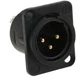 1PK NEUTRIK USA NC3MD-L-B-1 XLR Receptacle, 3-Pole Plug, Panel, Uninsulated