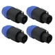 4Pack NL8FC 8 Pole Locking High-Load Speakon Connector Replacement for Neutrik