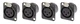 (4 PACK) NEUTRIK NC3FD-L-B-1 3-PIN XLR Female D Type Panel Mount - Black w/Gold