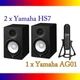 2 x Yamaha HS7 Studio Active Monitor Speakers + 1 x Yamaha AG01 USB-C Microphone