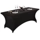 LZY Spandex Fitted Stretch Table Cover for 6 72" x 30" (Rectangular), Black 