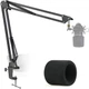 MXL 770 990 Microphone Stand with Pop Filter - Mic Suspension Boom Scissor Arm S