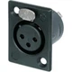 1PK NEUTRIK USA NC3FP-B-1 XLR Connector, 3-Pole Jack, Panel Mount, Uninsula