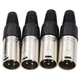 BNKENX 4Pack XLR Male Plugs - 3 Pin Mic Connector Audio Cable Black