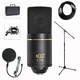 MXL 770 Professional Studio Condenser Mic + Mic Stand + Pop Filter Bundle