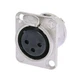 NEUTRIK NC3FD-L-1 3-PIN XLR Female D Type Panel Mount - Nickel