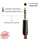 XMSJSIY 2m 1/4 TRS Speaker Cable 6.35mm 3-Pole Male Mono Audio Wire
